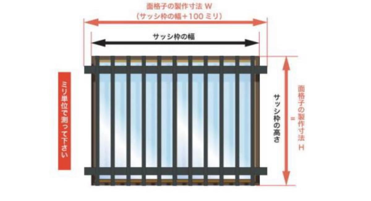 各サッシメーカー対応　縦型　アルミ面格子　オーダー製作　防犯　ヤフオク閲覧必須