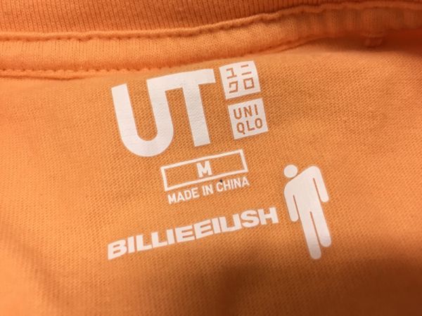 ユニクロ UNIQLO UT ビリーアイリッシュ BILLIE EILISH × 村上隆 コラボ 半袖Tシャツ メンズ コットン100% M オレンジ_画像3