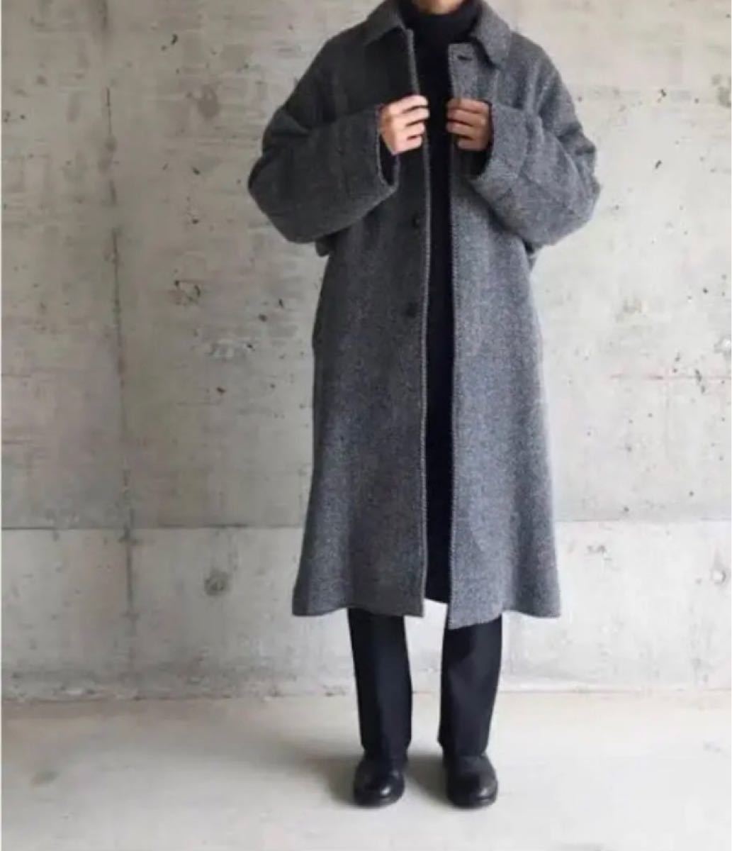 YOKE DOUBLE JQUARD KNIT BAL COLLAR COAT