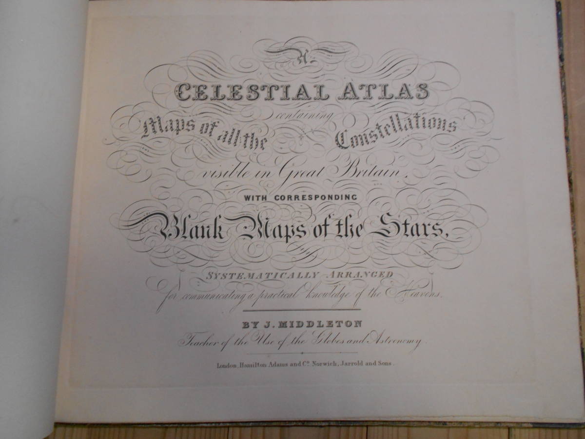 即決イギリス1842年『ミドルトン星図帳』アンティーク、天文、宇宙、星座早見盤、銅版画、Star map, Planisphere, Celestial atlas_画像2