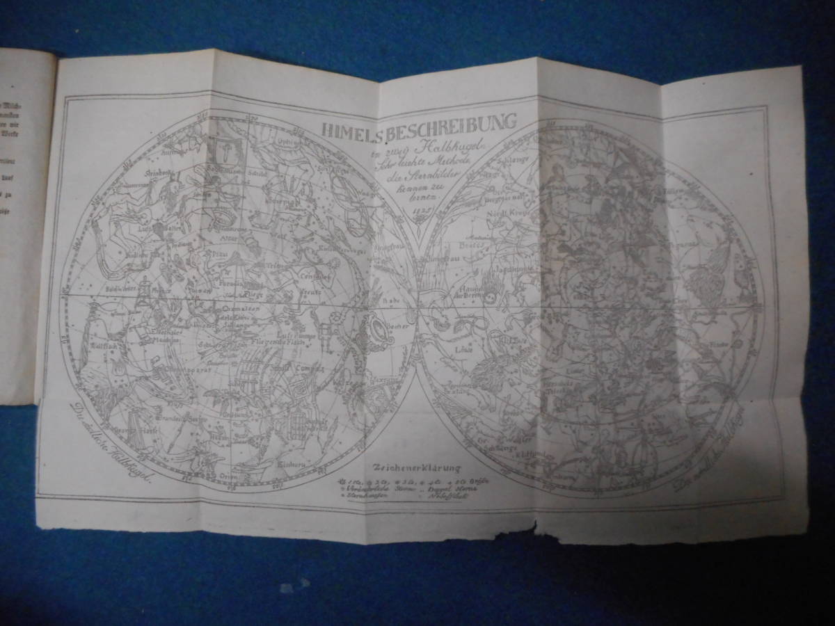 アンティーク、古天文書astronomy星座早見盤、天体観測、1825年『エッケル両半球星図』天体望遠鏡Star map, Planisphere, Celestial atlas_画像3