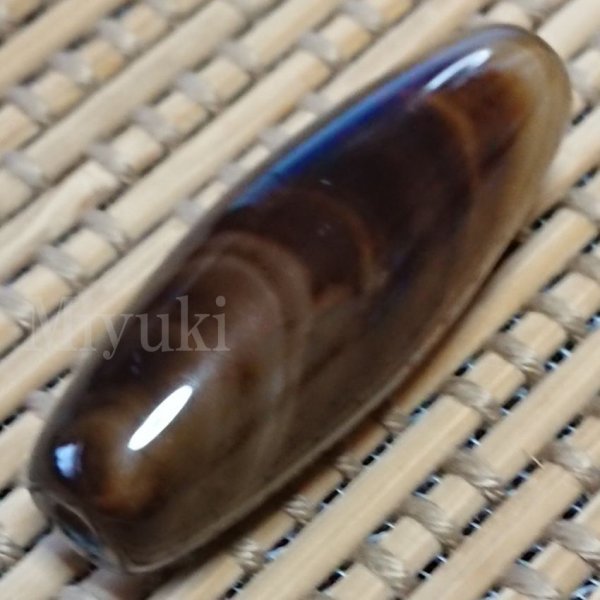 御幸天珠 AW05303 瑪瑙天珠 40x14mm 特殊天珠 線天珠 線珠 眼天珠 眼模様