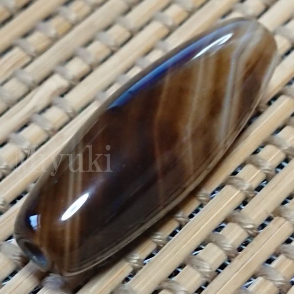 御幸天珠 AW05303 瑪瑙天珠 40x14mm 特殊天珠 線天珠 線珠 眼天珠 眼模様