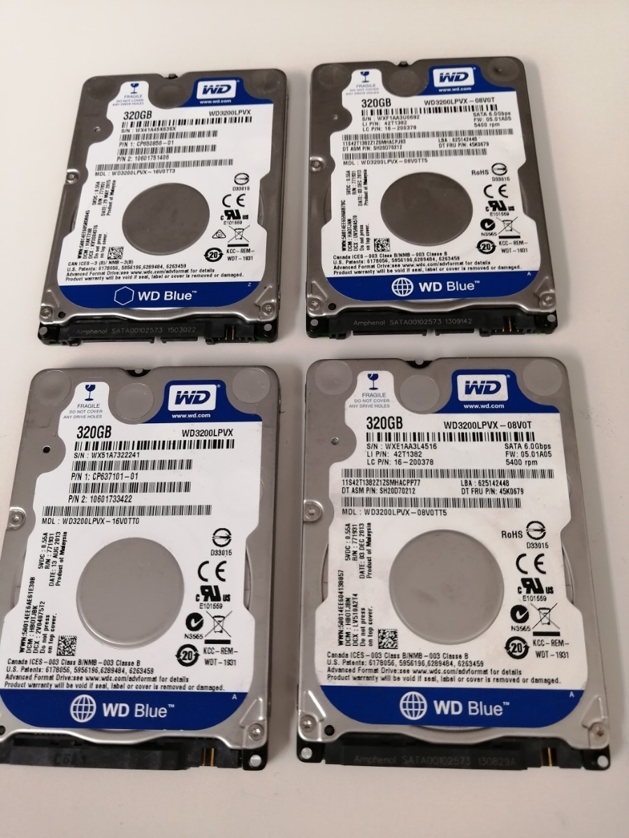 ＷＤ HDD 320GB 2.5インチ　4枚セット