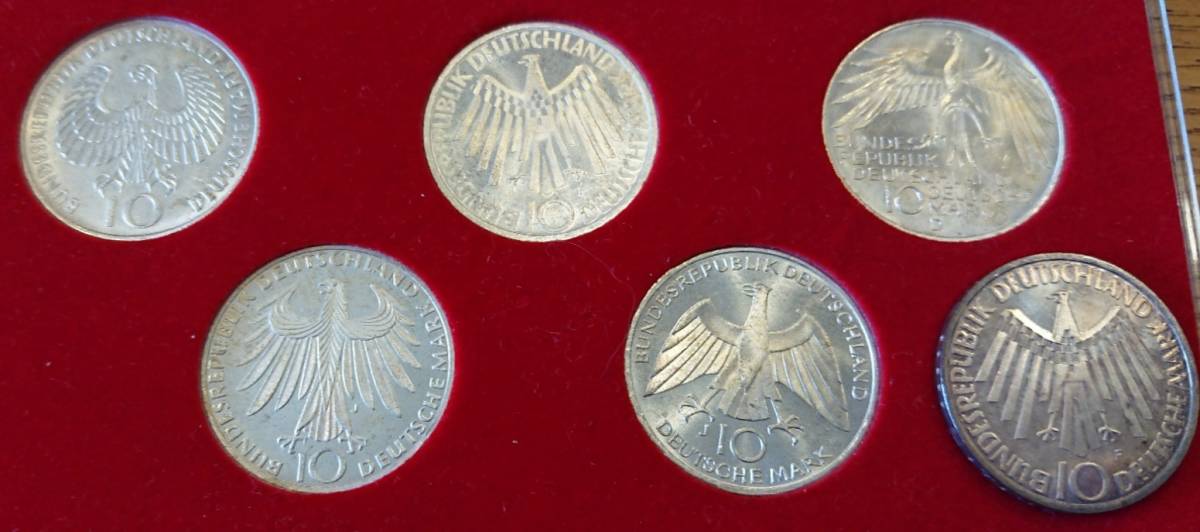 1972 ミュンヘンオリンピック記念 10マルク銀貨 全6種コンプリート 