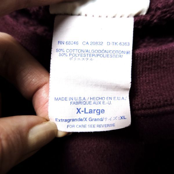 90's USA製 ディスカス ソリッドカラー スウェットシャツ (XL) バイオレット 90年代 アメリカ製 旧タグ オールド タルテックス DISCUS_画像10
