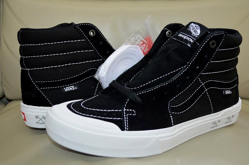 新品未使用 VANS バンズ x DEMOLITION SK8HI PRO BMX スケートハイ プロ BMX ブラック 黒 13,200円 送料無料 US9.5 27.5センチ_画像2