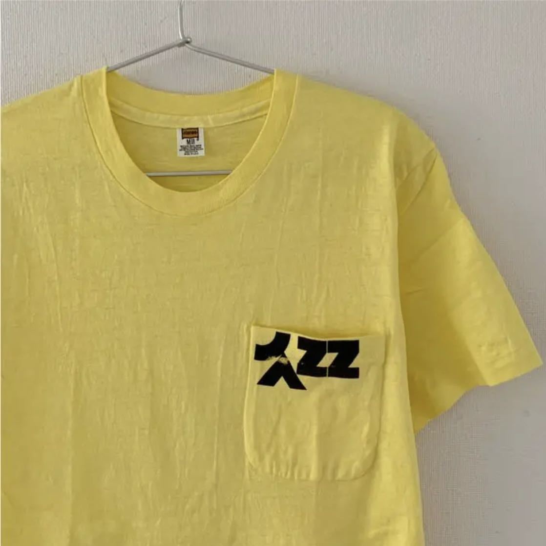 【予約受付中】 70's Hanes ジャズ ビンテージ M ポケットTシャツ JAZZ 文字、ロゴ