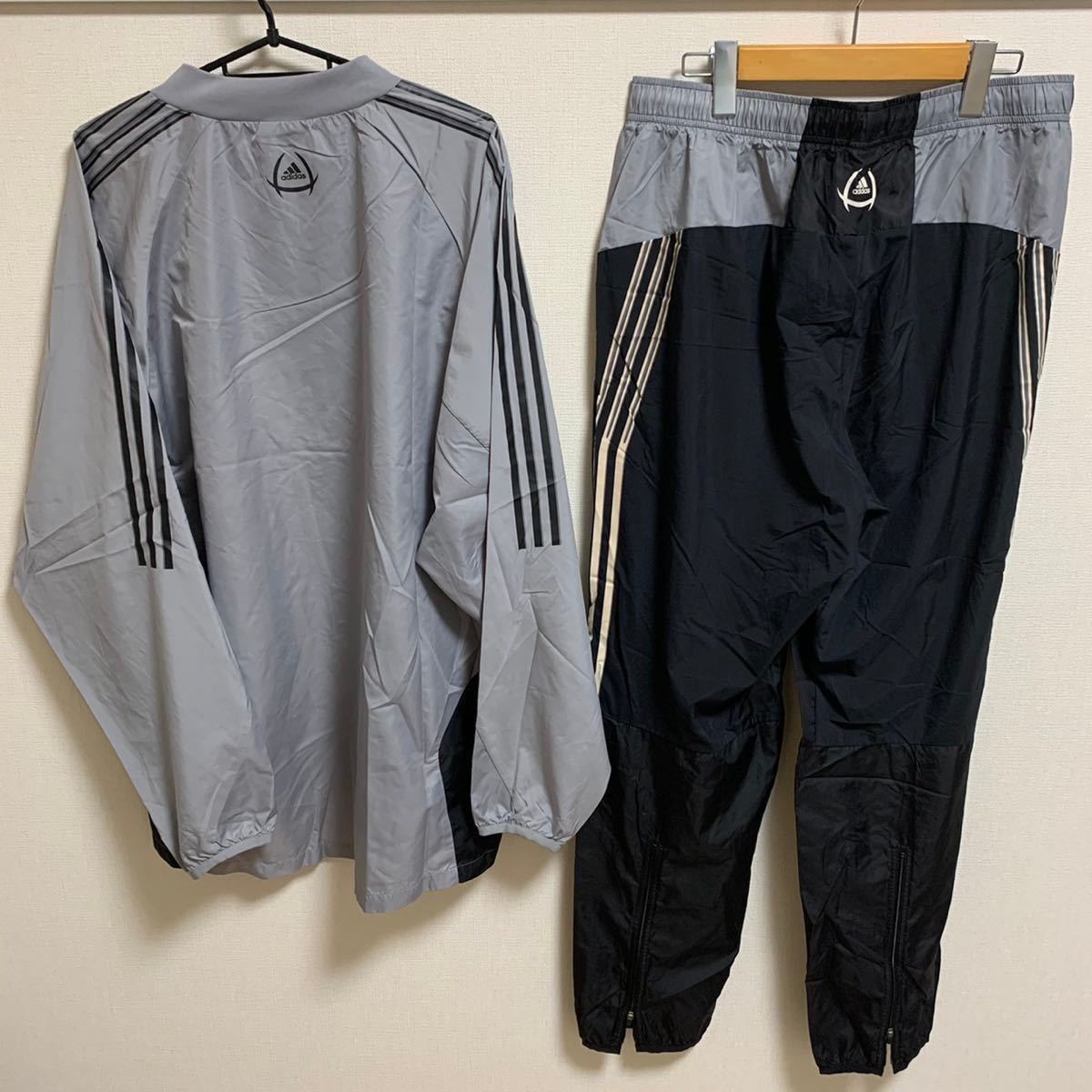 【XO 美品】adidas 日本代表 ピステ 上下セット グレー ブラック トレーニングウェア ウインドブレーカー アディダス