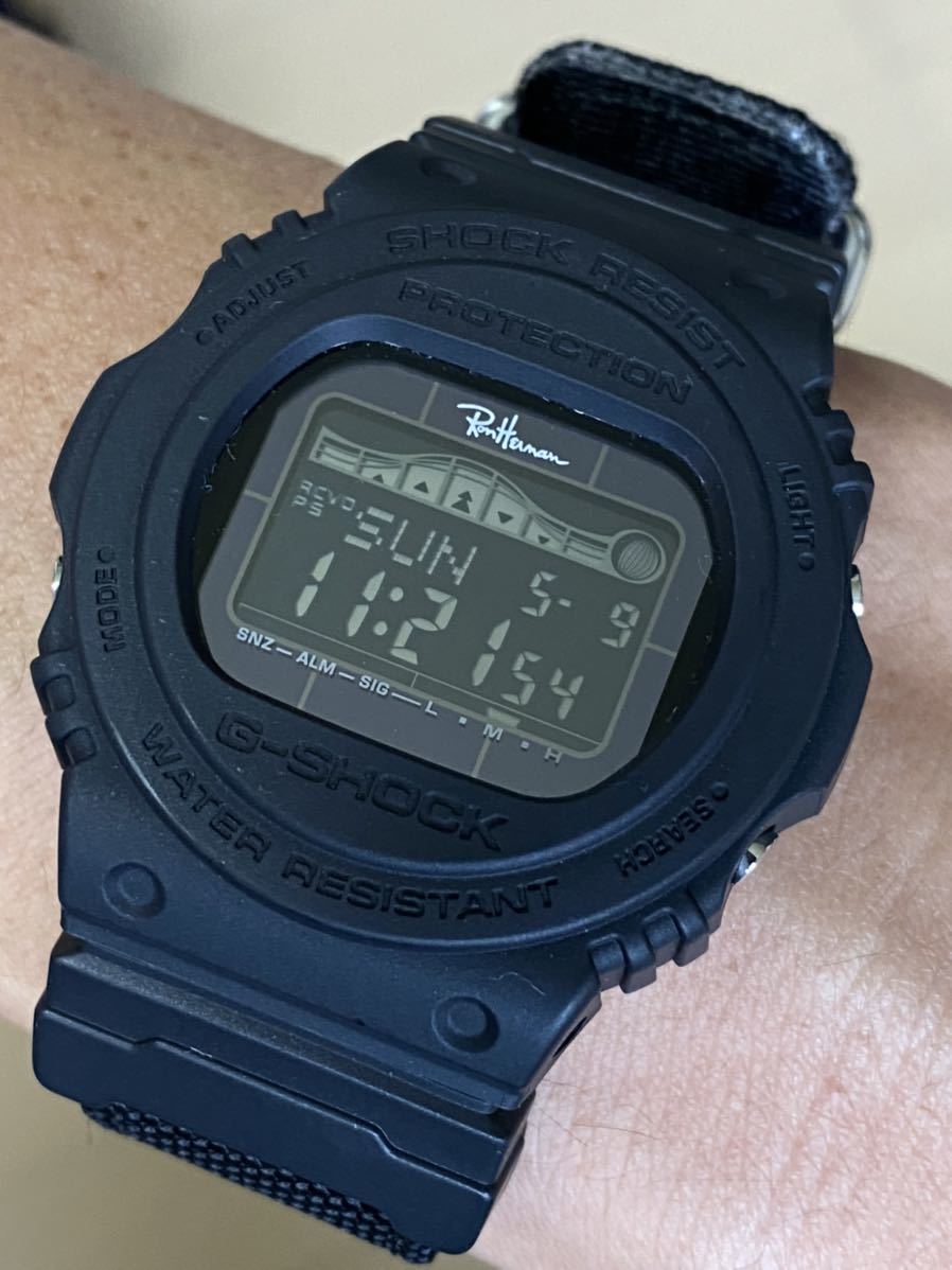 即決/G-SHOCK/コラボ/ウォッチ/別注/ロンハーマン/RHC/時計/限定/GWX-5700/スティング/Wネーム/RonHerman/電波/ソーラー/USED/美品/箱付/黒_画像6