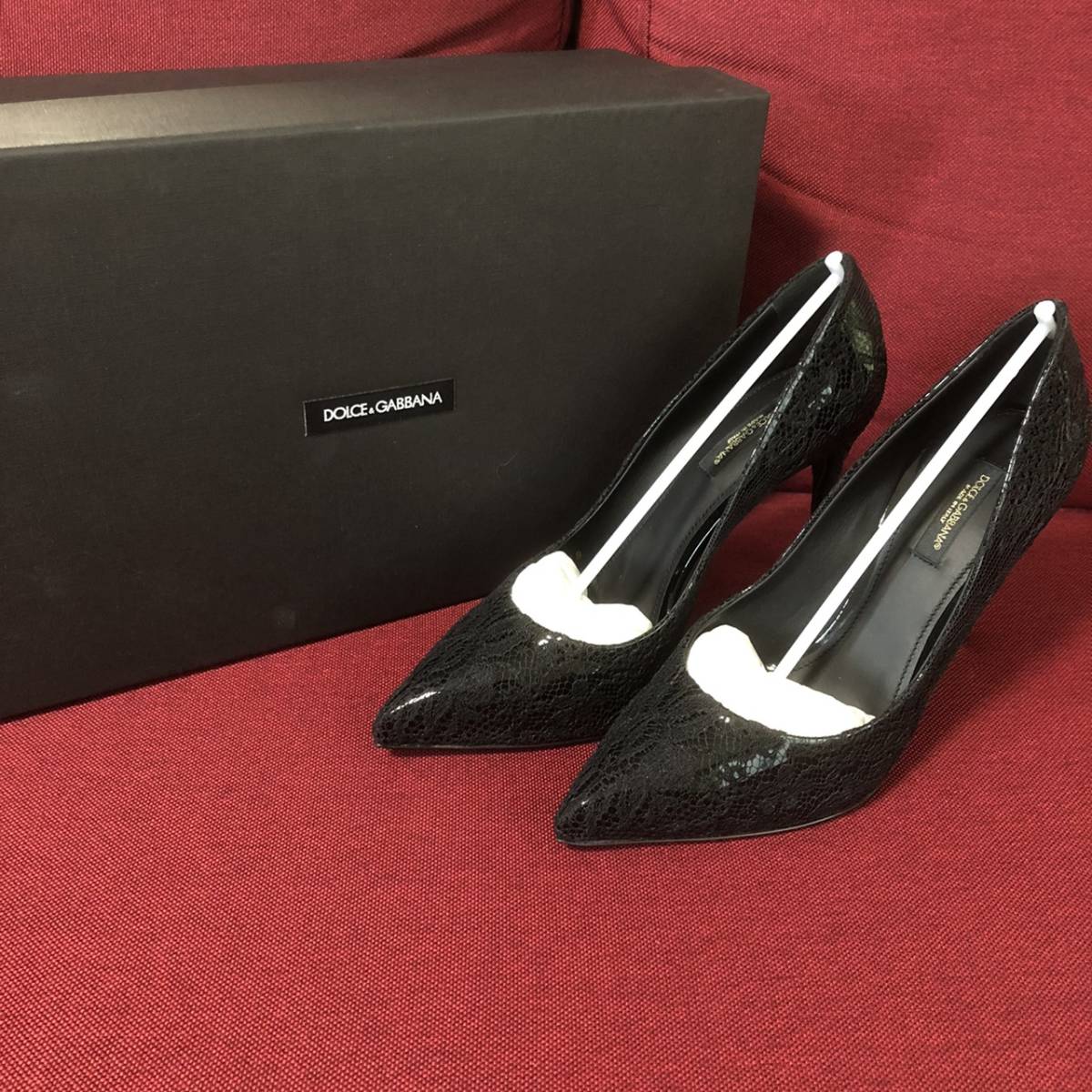  new goods DOLCE&GABBANA Dolce&Gabbana lady's pumps heel NERO black 38 25. elegant woman!