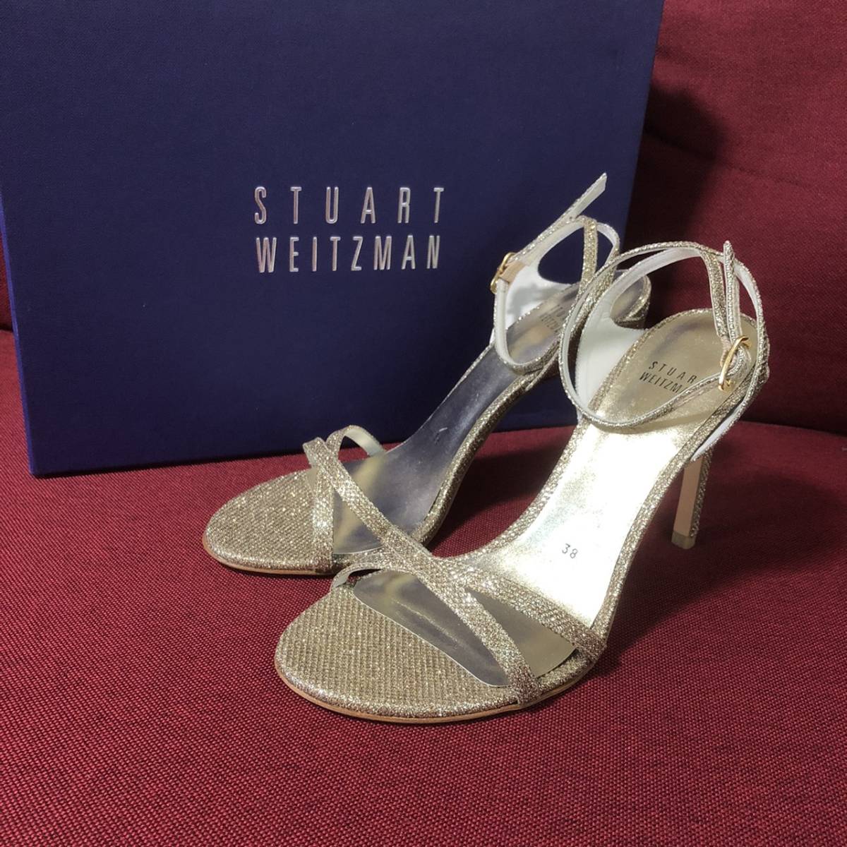 新品★Stuart Weitzman スチュアート ワイツマン レディース パンプス ヒール ゴールド 38 25㎝ 上品な女性_画像1