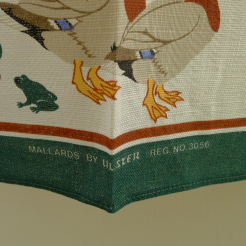 ビンテージ　アルスターウィバー社製　ティータオル　英国　鴨の絵　英国アンティーク　期間限定送料無料_画像3