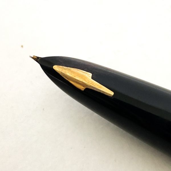 パーカー 万年筆 PARKER 61 P 1/10 12KGF 12金張りキャップ MADE IN USA ゴールド × ブラック ビンテージ 当時物 筆記用具 J401