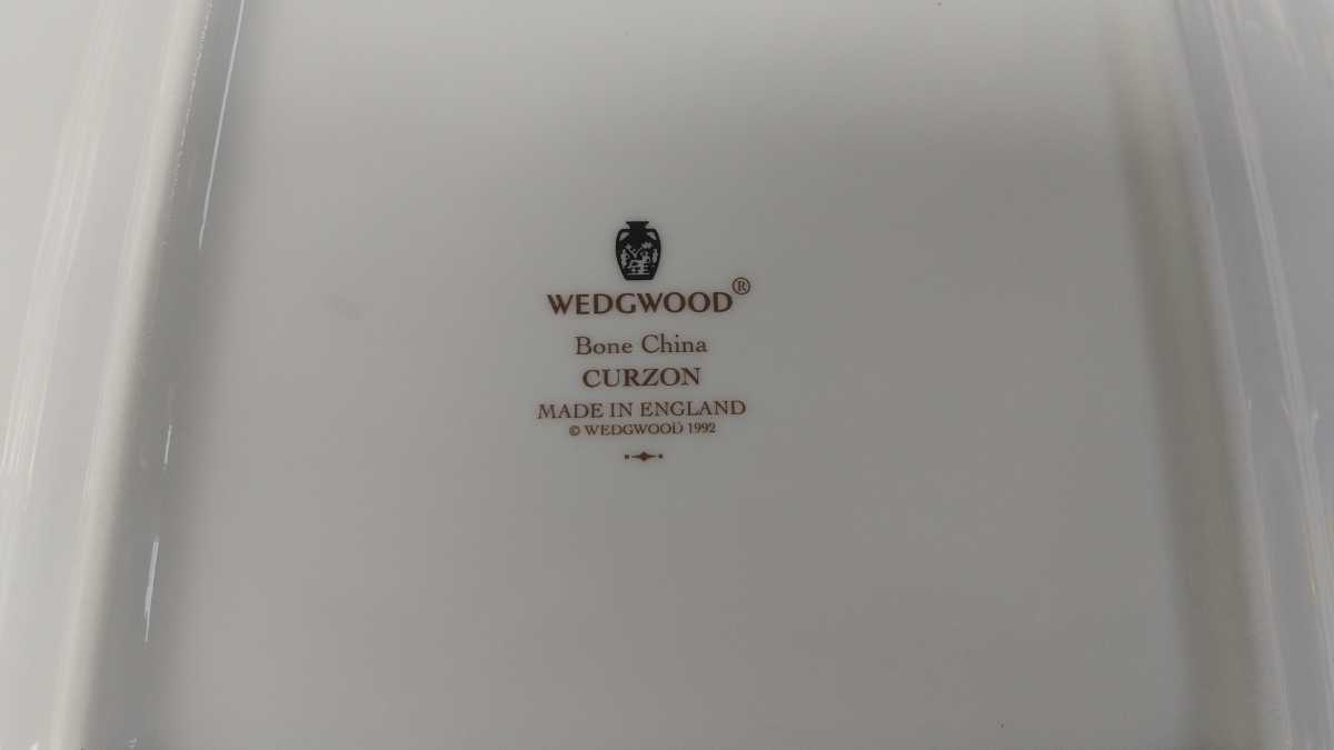 WEDGWOOD BoneChina CURZON made in ENGLAND 1992 【縦24.5㌢横28㌢高さ5㌢重さ620㌘】未使用 箱付 美品ウェッジウッド カーゾン _画像6
