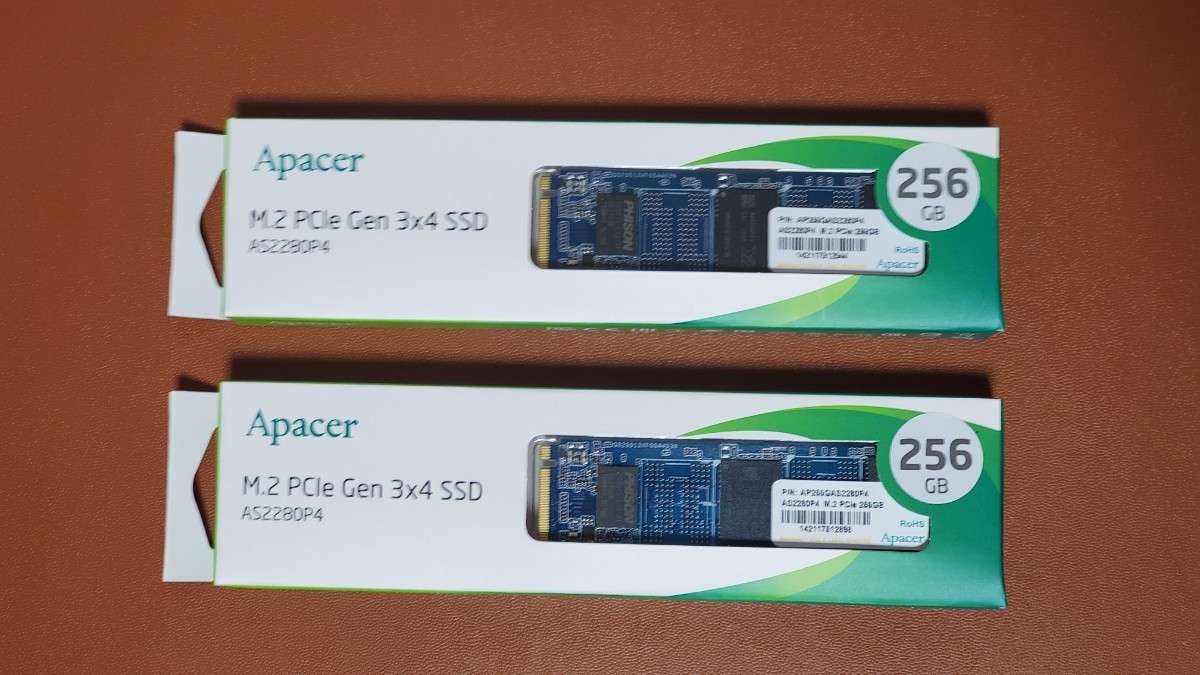 新品未使用 Apacer M.2 PCle Gen3×4 SSD 256GB 2個セット