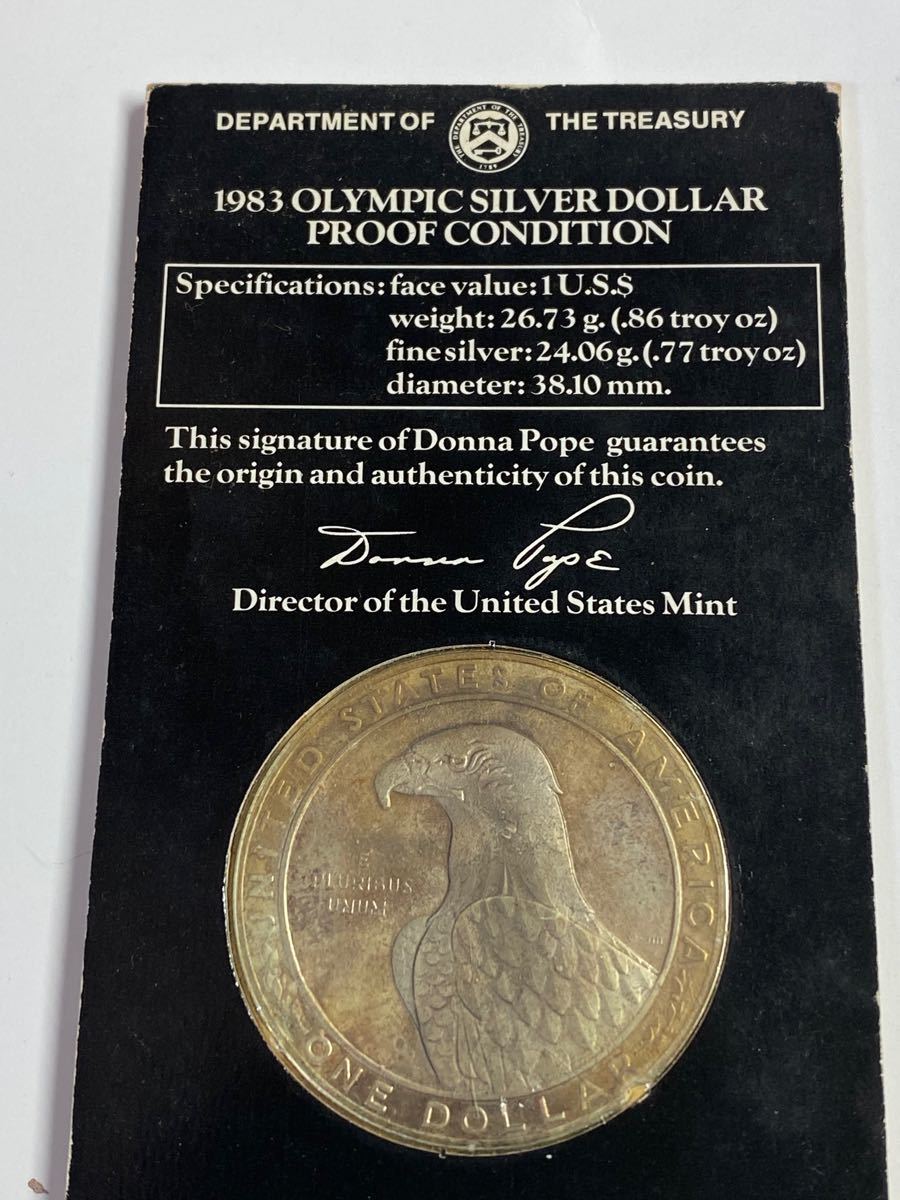 1983 ロサンゼルスオリンピック OLYMPIC SILVER シルバー900 記念メダル プルーフコイン