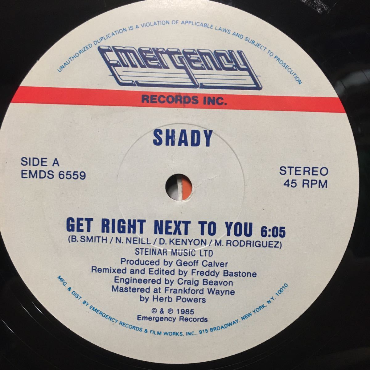 12'　SHADY / GET RIGHT NEXT TO YOU_画像2