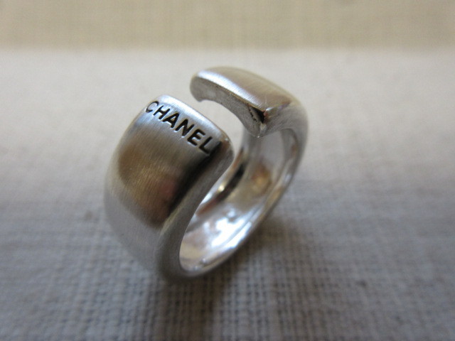  Chanel CHANEL silver 925 Logo ring #13.5 box attaching ( used )