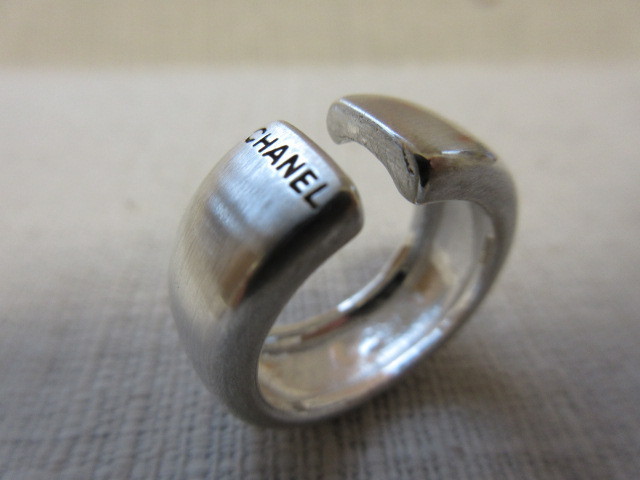  Chanel CHANEL silver 925 Logo ring #13.5 box attaching ( used )