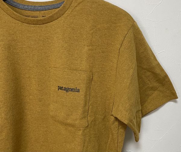 パタゴニア メンズ XSサイズ ラインロゴリッジポケットレスポンシビリティーTシャツ PATAGONIA 38511 Buckwheat Gold