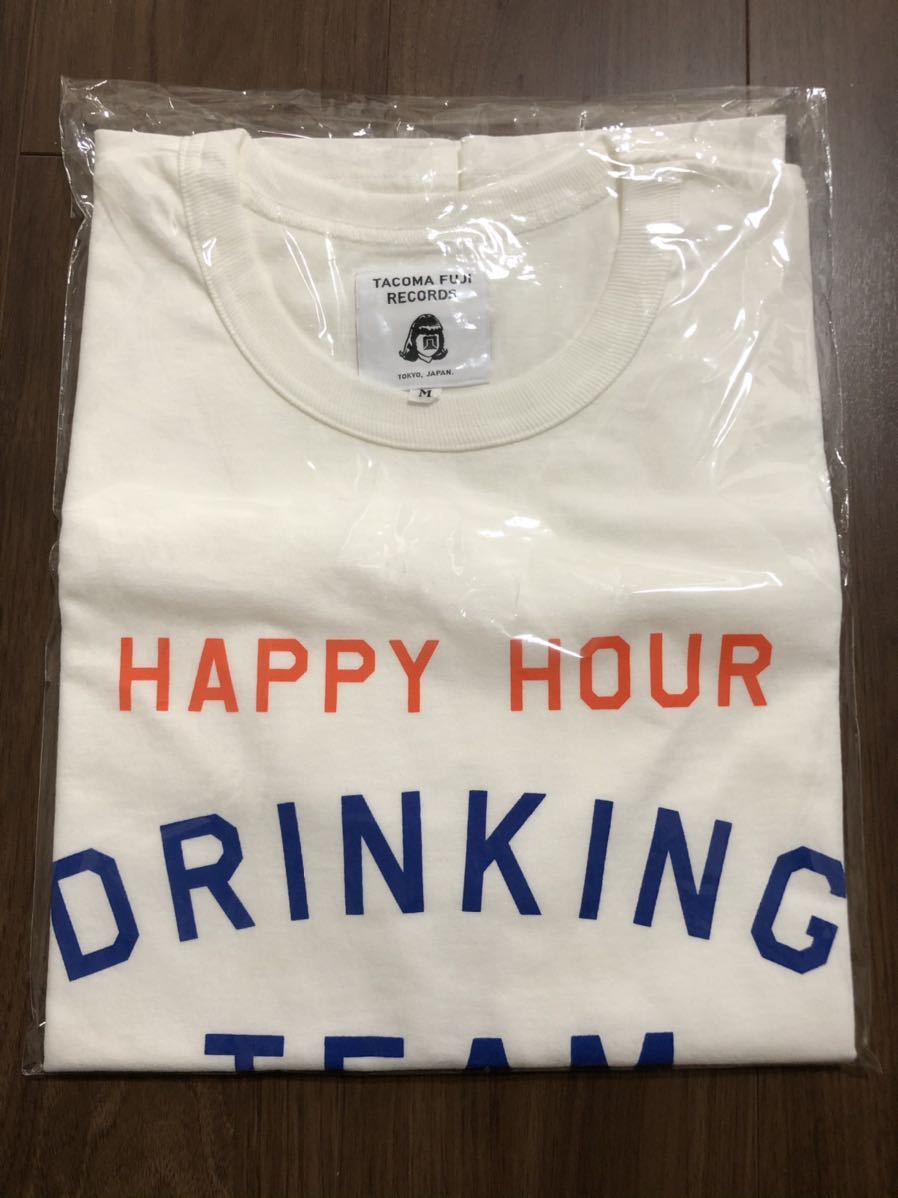 新品未使用 タコマフジレコード Tシャツ Mサイズ Tacomafuji Records HAPPY HOUR DRINKING TEAM ハッピーアワー tacoma タコマフジ　白_画像2