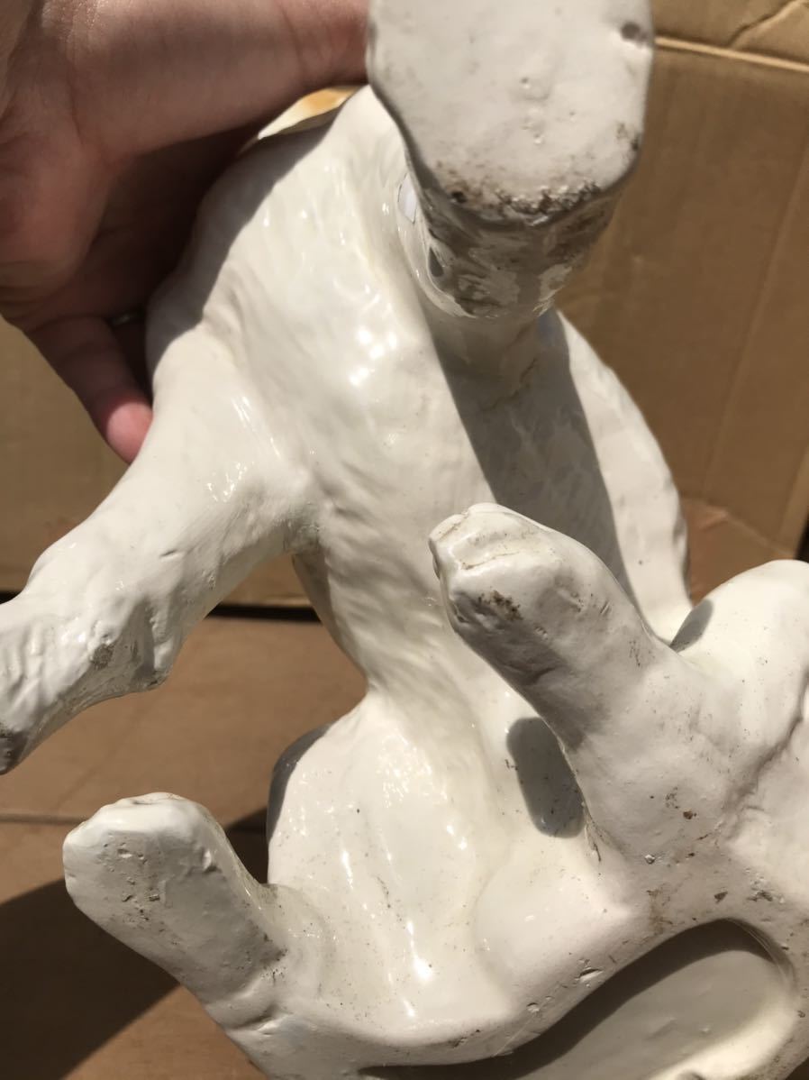ヤフオク 陶器製 置物 犬2匹セット ヤフオク 陶器製 置物 犬2匹セット