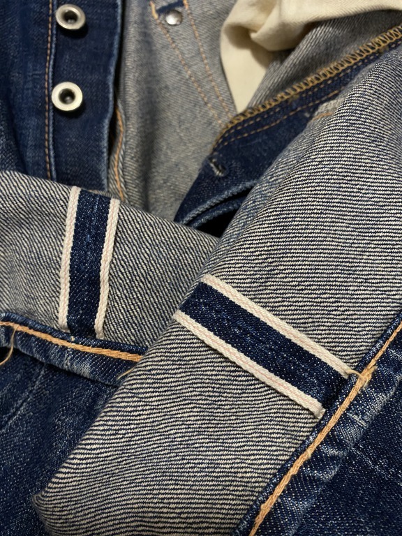 ※LEVI'S リーバイス LVC LOT 44501 セルビッチ Big-E 隠リベット ダメージ加工デニムパンツ 未裾直 日本製 インディゴ 34 BJBA.E_画像8
