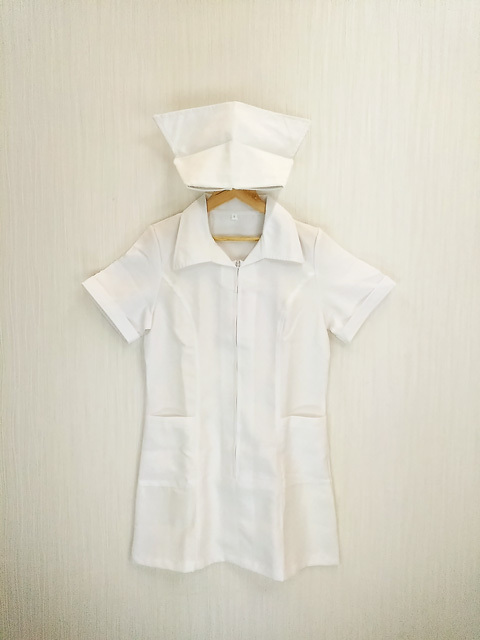 ap3291-2 0 free shipping new goods OSYAREVO dressing up bo cosplay One-piece L size nurse clothes white Halloween fastener nurse cap attaching 