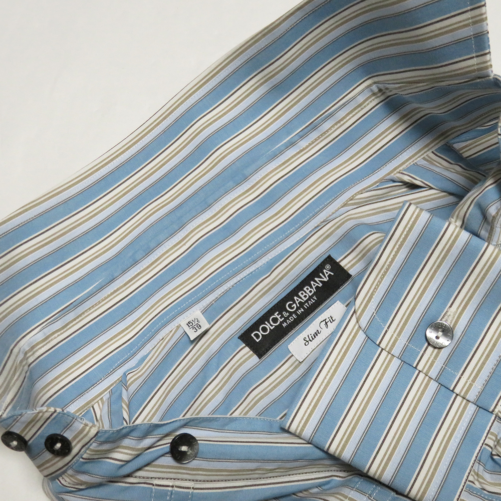 DOLCE&GABBANA ナポレオンボタンストライプシャツ 39 Slim Fit 新品同様 国内品 ドルチェ&ガッバーナ_画像6