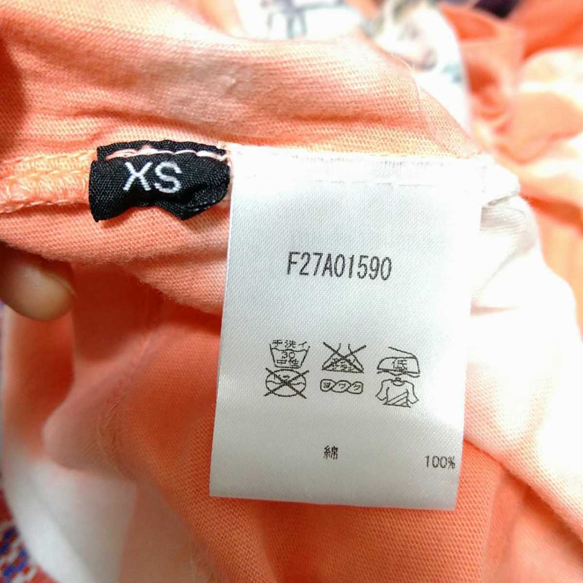 F2011L◇Found ファウンド◇サイズＸＳ 半袖 Tシャツ オレンジ系 メンズ タイダイ柄 絞り染め オーガニックコットン 英字 プリント _画像9