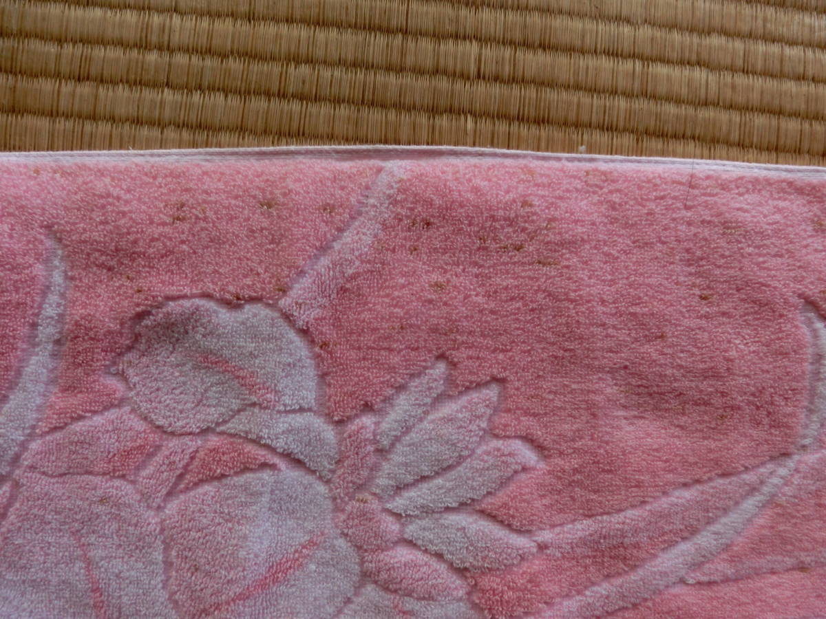 【美品】使用品 日本製 タオルケット　シングルサイズ ピンク_少しシミあります