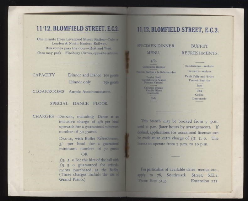 ロンドン メッカカフェキャバレー 営業案内1冊 THE MECCA CAF CABARETS 1960年代　：イギリス英国 ボールルーム ダンス ナイトクラブ_画像4