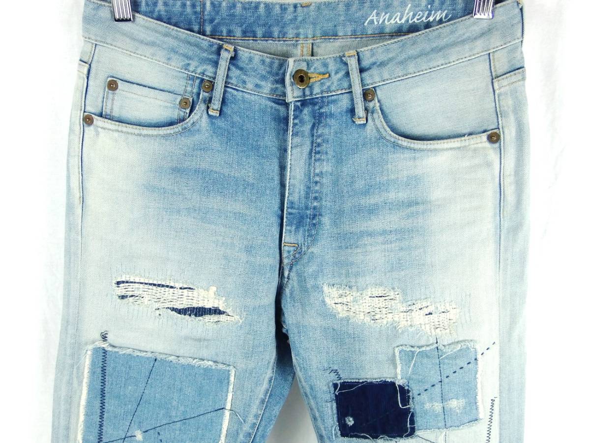 ■JAPAN BLUE JEANS ジャパンブルー / JB2301 / CALIF DENIM ANAHEIM アナハイム / リメイク加工 ストレッチ スリム デニムパンツ W28_画像5