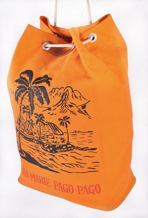 【SALE】ヴィンテージ 60年代頃 日本製 SAMOA サモア PAGO-PAGO パゴパゴ ダッフルバッグ オレンジ(9483_画像2