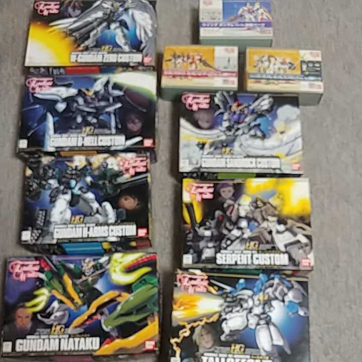 未組立 HG ウイングゼロ&デスサイズヘル&ナタク&ベビーアームズ&サンドロック&トールギスⅢ&サーペント&Ver.Ka 改造パーツ３種類(箱劣化)