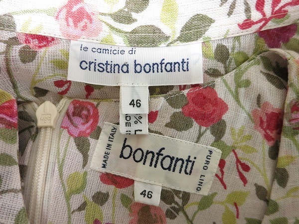 #snc ボンファンティ bonfanti セットアップ ワンピース・スーツ M 花柄 麻 大きいサイズ イタリア製 レディース [633193]の画像7