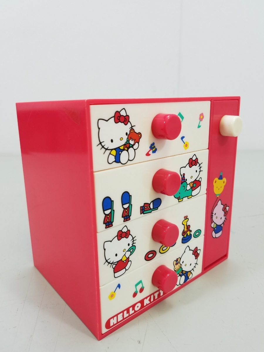 ハローキティ ミニチェスト 小物入れ 高さ約14.5cm サンリオ 1984年当時物 レトロ ビンテージ HELLO KITTY 箪笥 引き出し_画像2