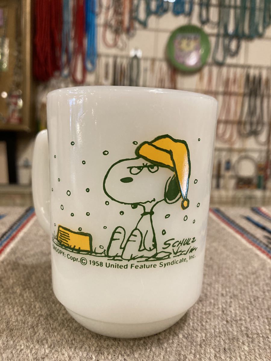USAビンテージFIREKINGファイヤーキングSNOOPY☆スヌーピーナッツ