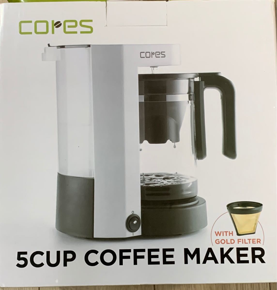 コレス コーヒーメーカー ペーパーフィルターゴールドフィルター C301WH コーヒーメーカー