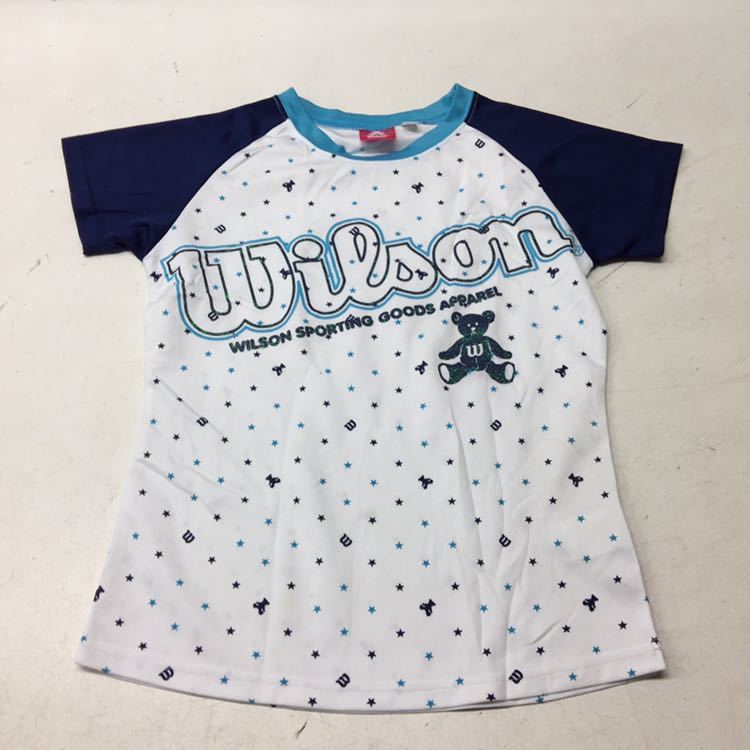 送料無料★Wilson ウィルソン★半袖Tシャツ トップス★白ネイビー★キッズ 女の子 150★スポーツウェア#30516sjj11_画像1