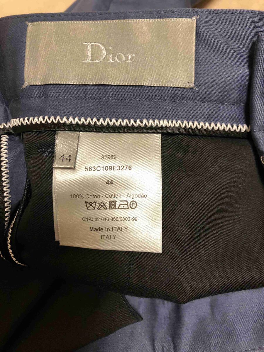 正規 15AW Dior Homme ディオールオム ディオール オム コットン スラックス トラウザーズ パンツ 青 紺 44 ■品番 563C109E3276_画像4