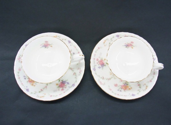 ■Noritake/ノリタケ■花柄　ティーカップ/コーヒーカップ　カップ＆ソーサー　2客セット■USED_画像2