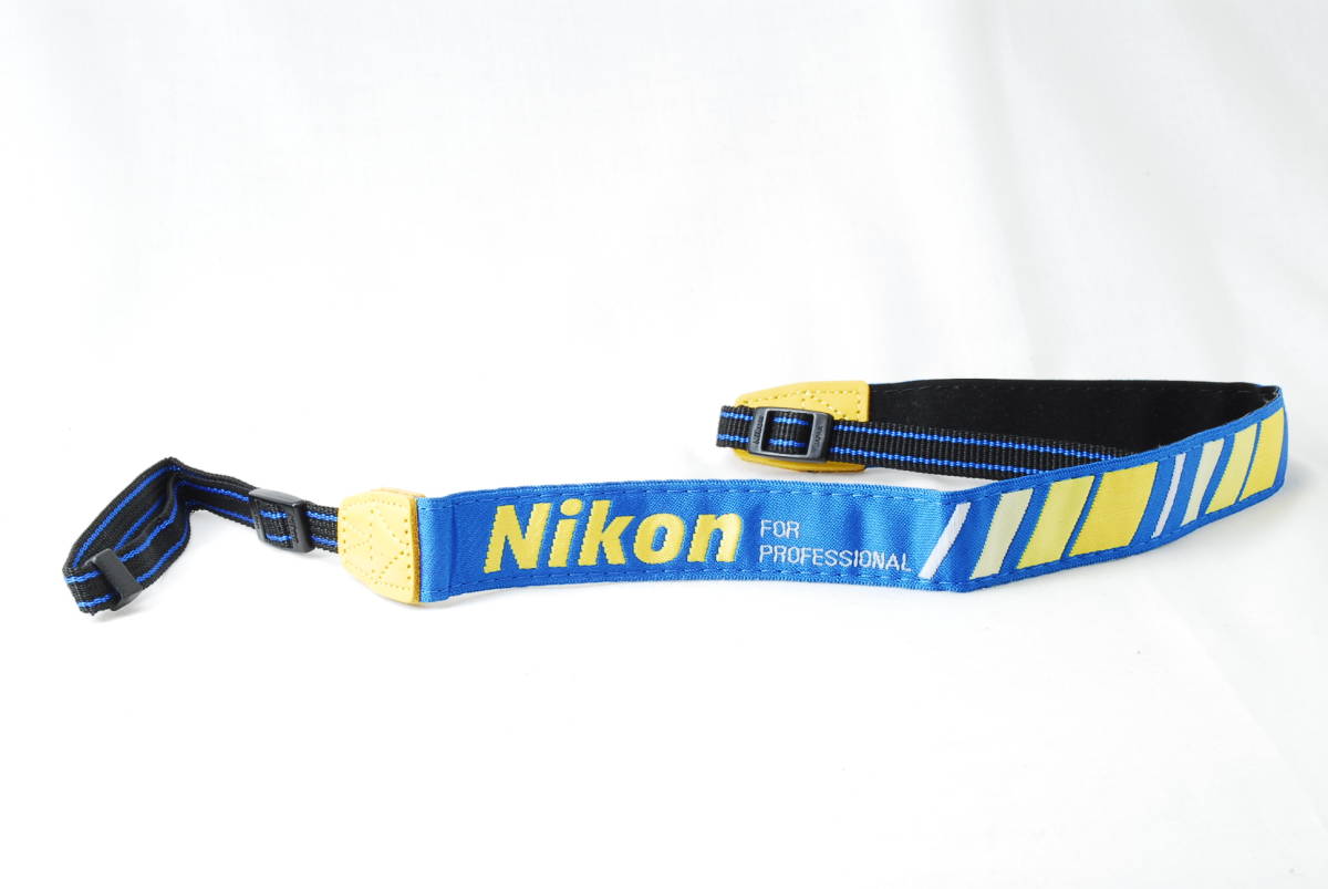 ☆新品☆ニコン プロストラップ Nikon for Professional プロフェッショナル ストラップ 青色×黄色 2.5cm幅 プロスト NPS Camera Strap☆