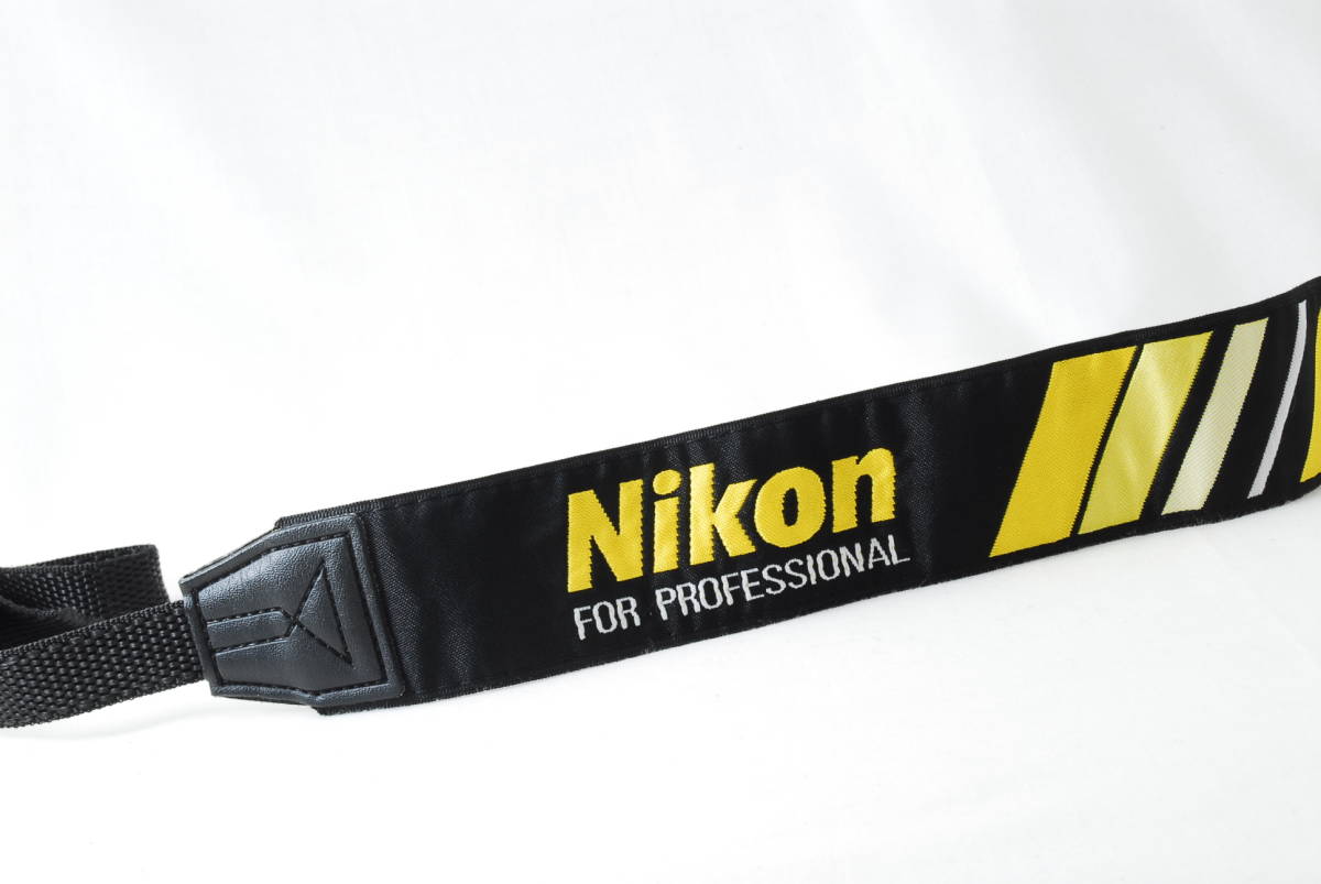 Nikon ニコン for Professional プロストラップ レンズ用 黒色(ブラック)×黄色(イエロー)NPS 超望遠 長玉用 レア  プロフェッショナル