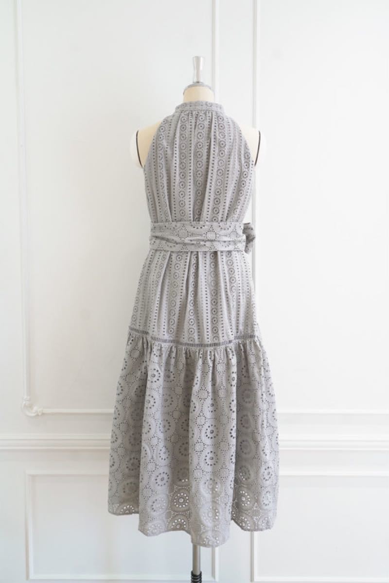 【her lip to】Lace-trimmed Belted Dress