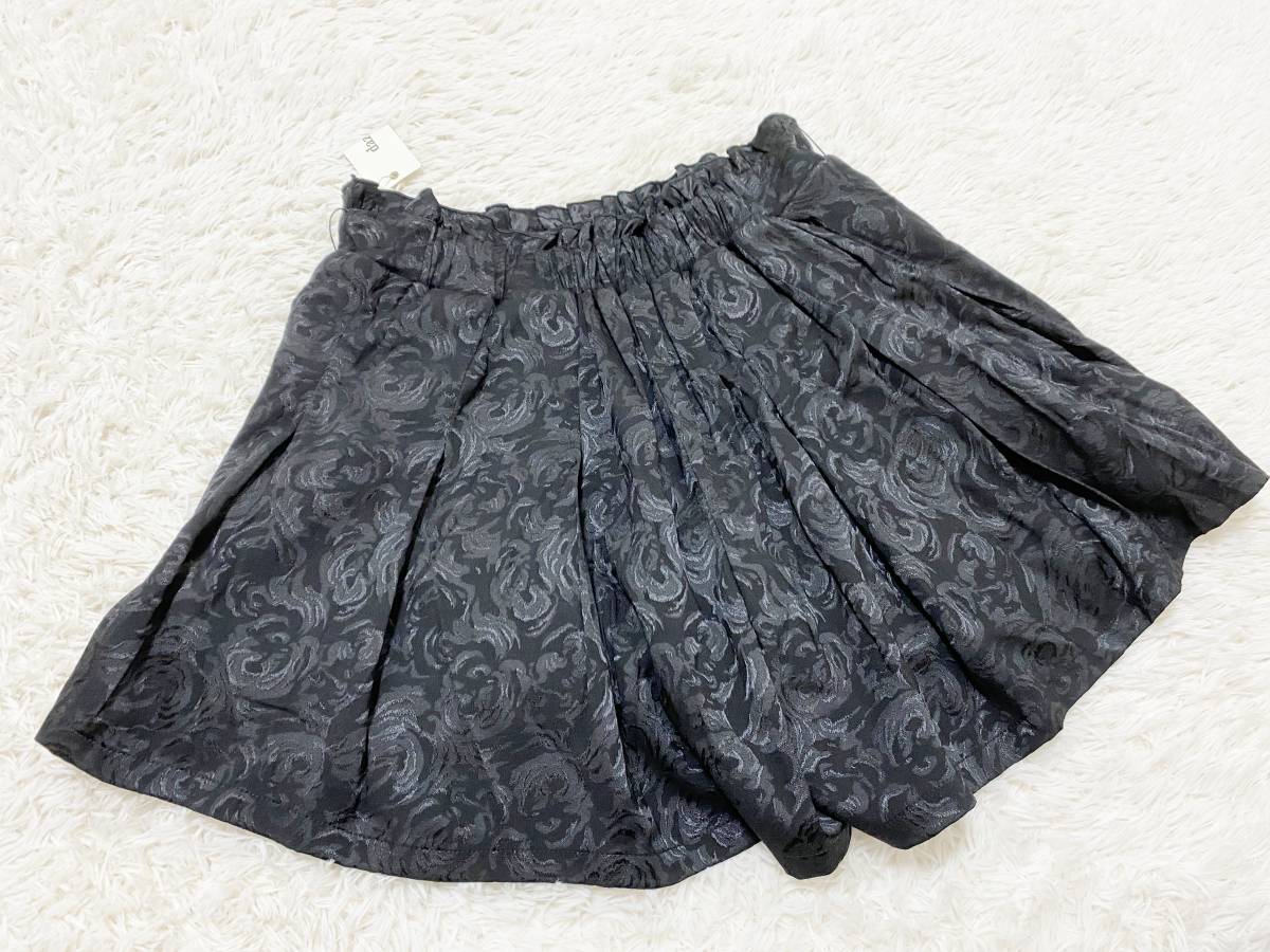  Lady's S size : Dazzlin [dazzlin] the back side rubber * culotte skirt * common common skirt pants : shadow floral print * black 