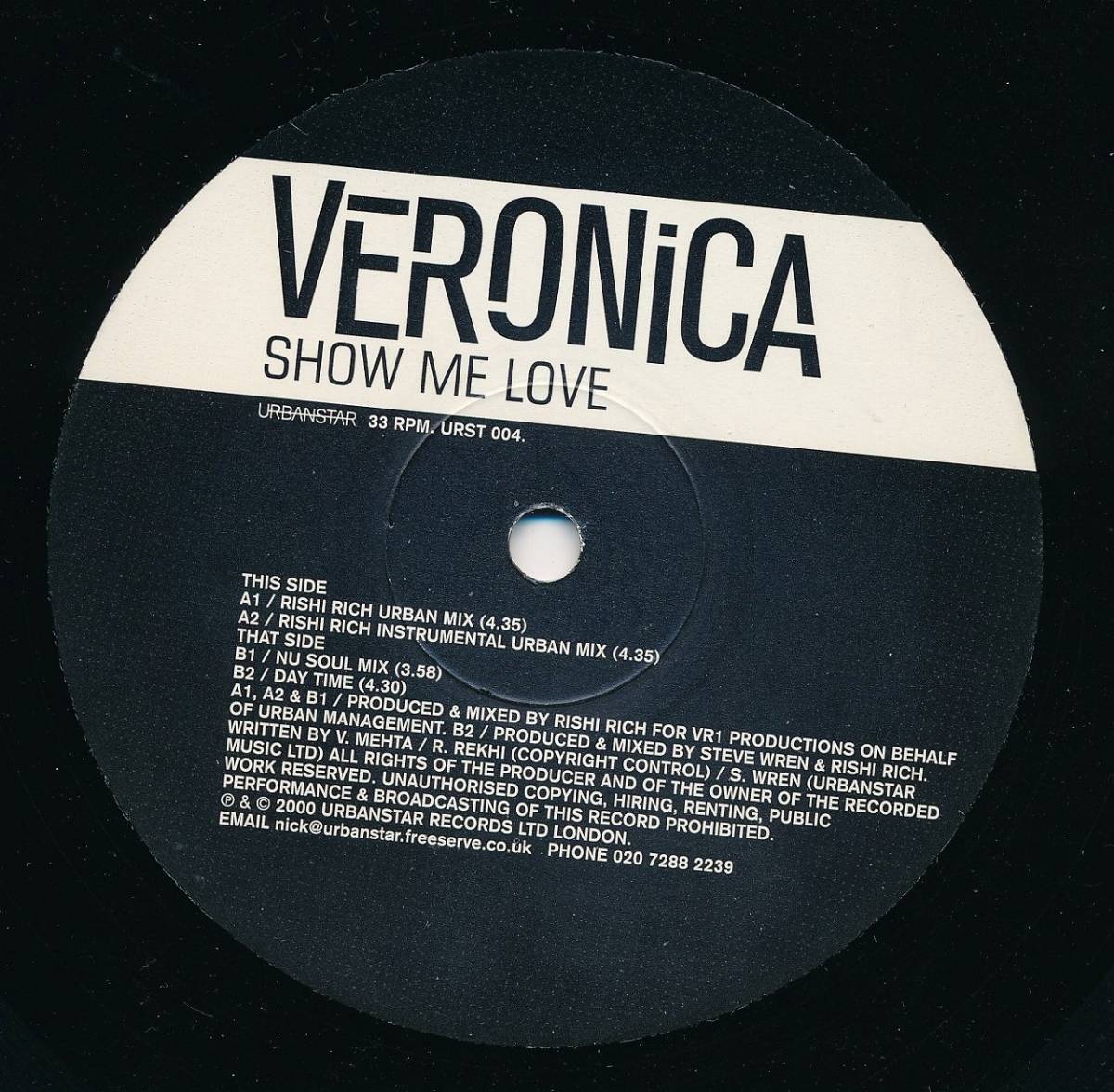VERONICA/ヴェロニカ/SHOW ME LOVE/UK盤/中古12インチ!!2072_画像3