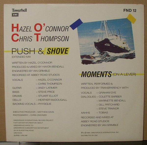 HAZEL O'CONNOR/CHRIS THOMPSON/PUSH & SHOVE/UK盤/中古12インチ!! 商品管理番号：37545_画像2