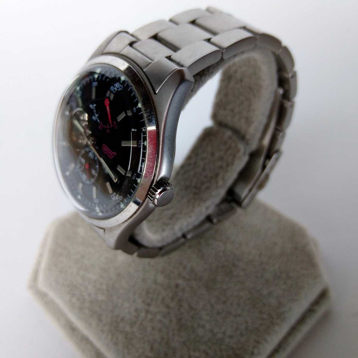 ORIENT×SUBARU STI オリエント スバル 自動巻き パワーリザーブ オープンハート 機械式 メンズ腕時計 動作品　f01_画像2